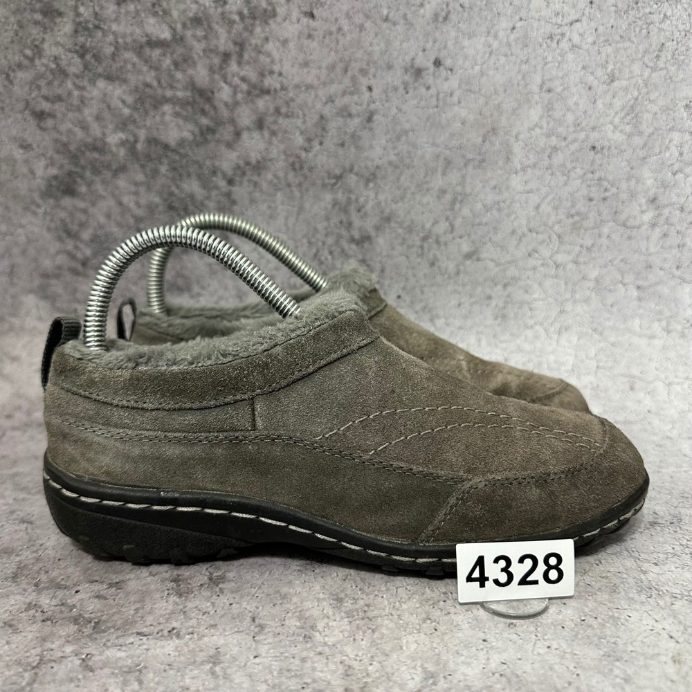 Canyon River Blues Clogs Womens 7 Gray Suede Faux Fur Seymour Slip On Comfort